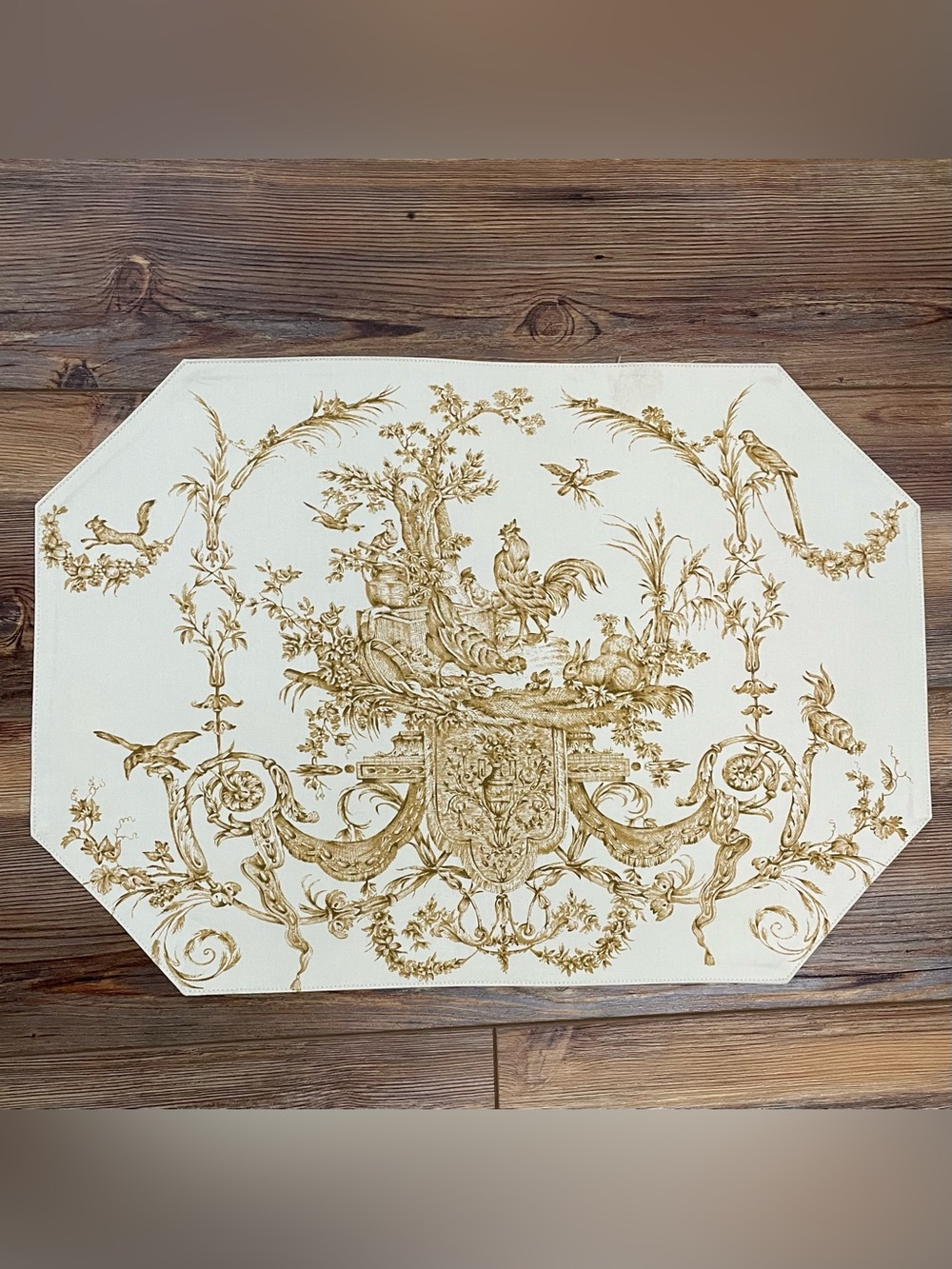 4 Williams-Sonoma Cotton Placemats Beige Gold French Country Toile Cotton Italy - Picture 4 of 9